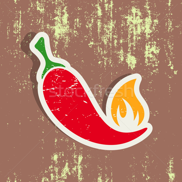 Stock photo: Chilli pepper label