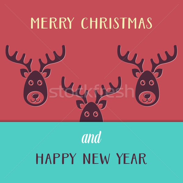 Christmas card with reindeers Stock photo © blumer1979