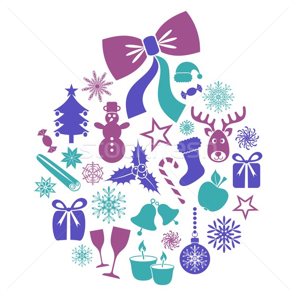 Christmas and winter icons Stock photo © blumer1979