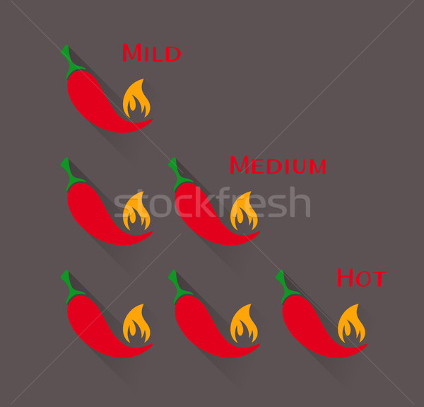 Vector red chilli peppers scale Stock photo © blumer1979