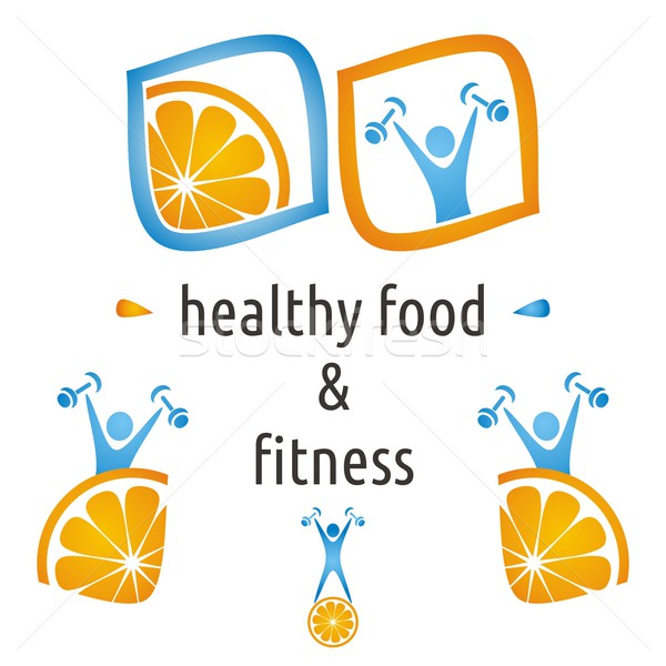 Gezondheid voedsel symbolen gezonde voeding fitness oranje Stockfoto © blumer1979