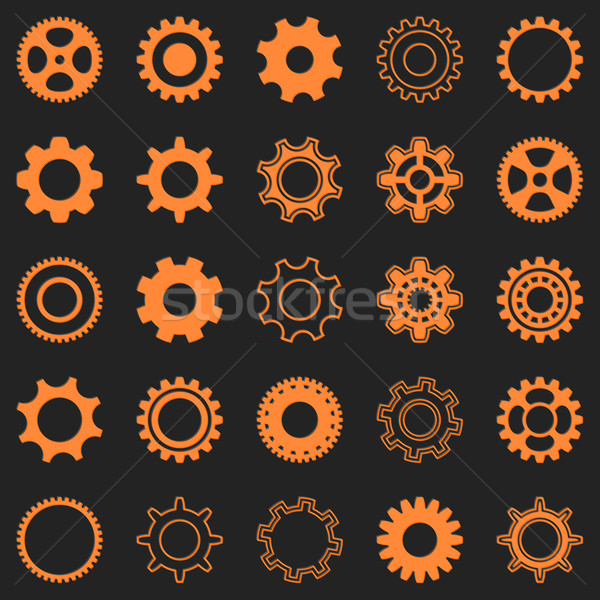 Vector orange gear wheel icons Stock photo © blumer1979