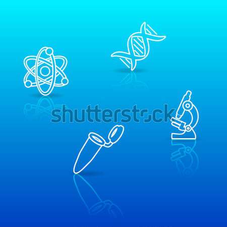 Biología ciencia gris delgado línea iconos Foto stock © blumer1979