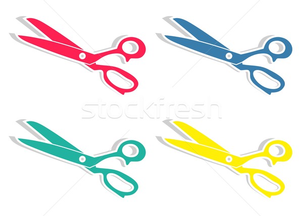 Foarfece colorat vector icoane autocolante alb Imagine de stoc © blumer1979