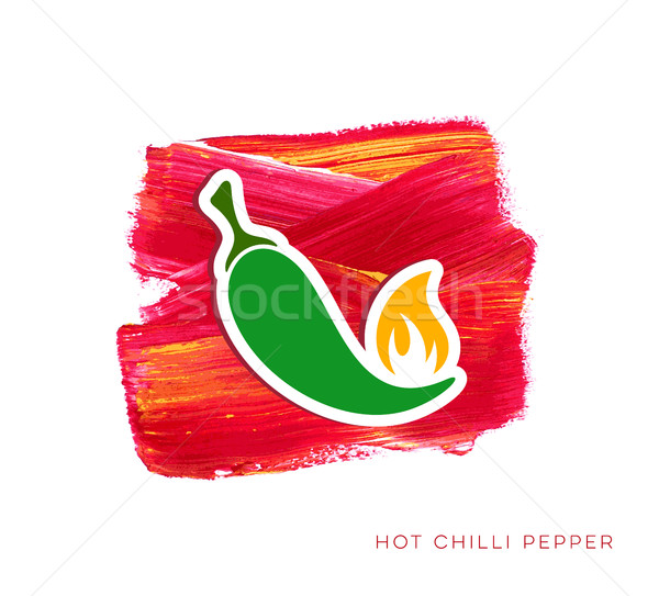 Hot chilli pepper label Stock photo © blumer1979