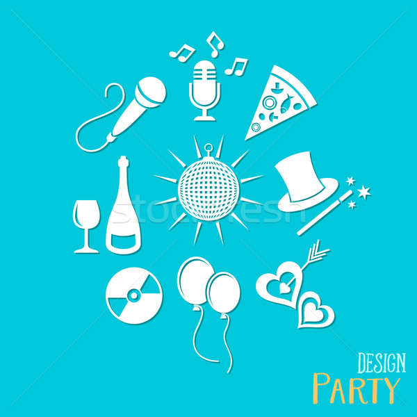 Party and entertainment icons Stock photo © blumer1979