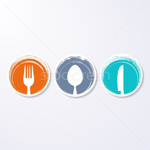 Coloré résumé restaurant menu design coutellerie [[stock_photo]] © blumer1979
