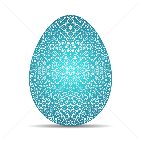 Easter Egg turcoaz alb proiect Imagine de stoc © blumer1979