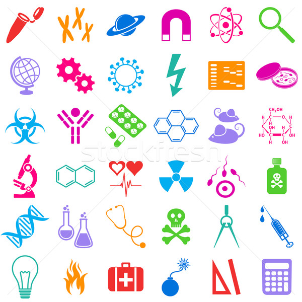 Science icons Stock photo © blumer1979