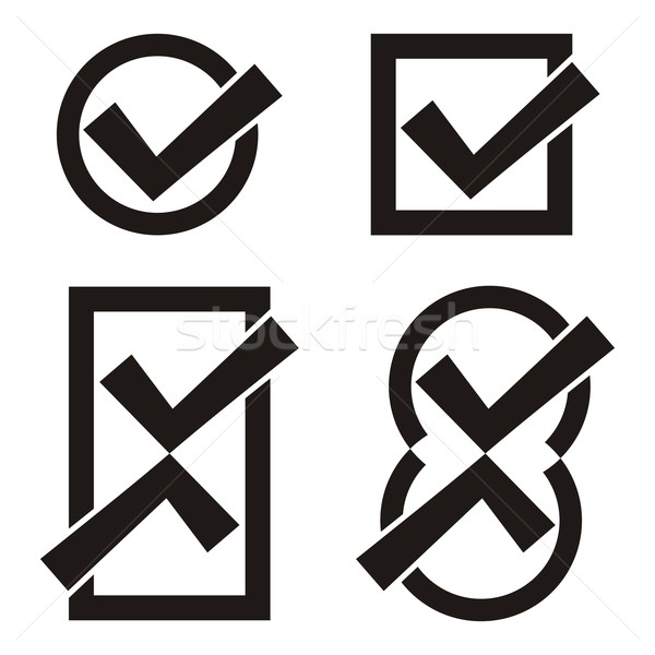 Black tick icons Stock photo © blumer1979