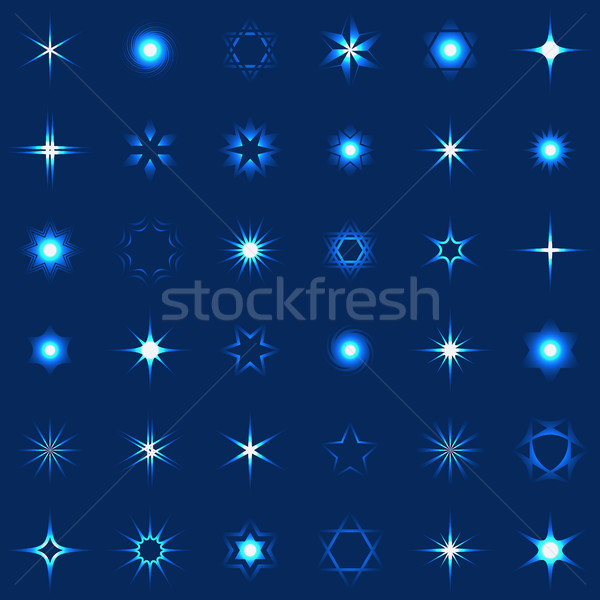 Collection of shining stars and sparkles Stock photo © blumer1979