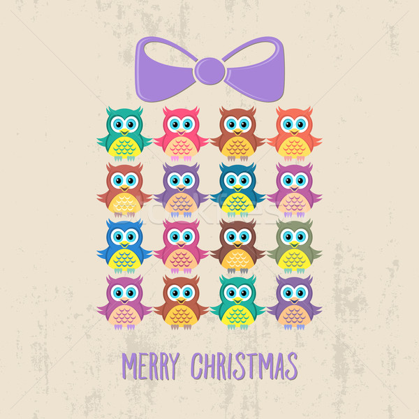 Cute merry christmas card Stock photo © blumer1979