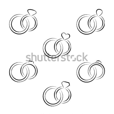Wedding ring icons  Stock photo © blumer1979