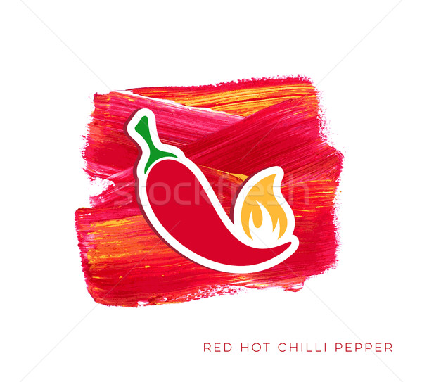 Red hot chilli pepper label Stock photo © blumer1979