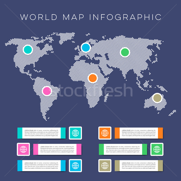 World map infographic vector template Stock photo © blumer1979