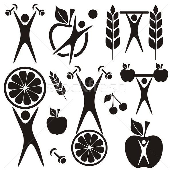 Health and food symbols Stock photo © blumer1979
