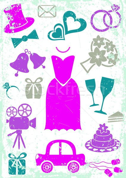 Wedding icons Stock photo © blumer1979