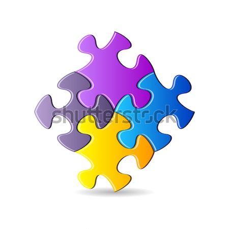 Colorful puzzle pieces Stock photo © blumer1979