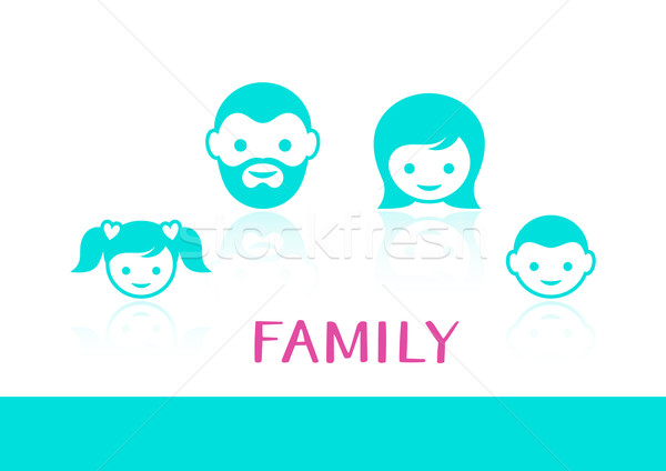 Vector familia colorido cara iconos reflexión Foto stock © blumer1979