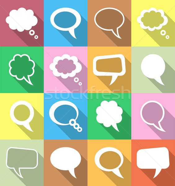 Stock photo: Colorful speech and thought bubbles