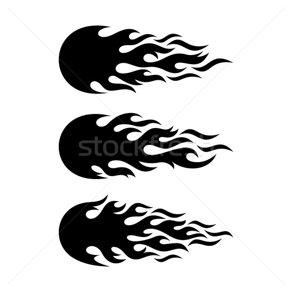 Chamas De Fogo Preto Em Estilo Tribal Com Longos Redemoinhos Para Tatuagem  E Design De Decoração De Veículos Royalty Free SVG, Cliparts, Vetores, e  Ilustrações Stock. Image 35531401