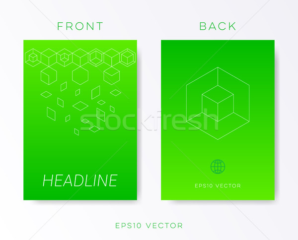 Green vector minimalist brochure design Stock photo © blumer1979