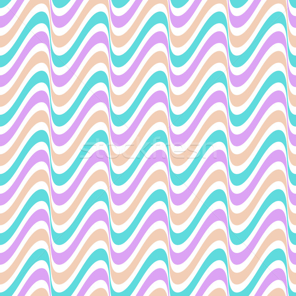 Foto d'archivio: Senza · soluzione · di · continuità · ondulato · line · pattern · colorato · vettore