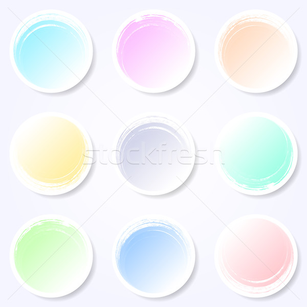 Pastel brush strokes circle buttons Stock photo © blumer1979