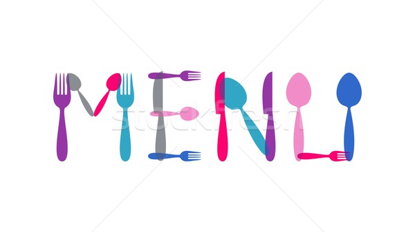 Restoran menü renkli ikon çatal bıçak takımı simgeler Stok fotoğraf © blumer1979