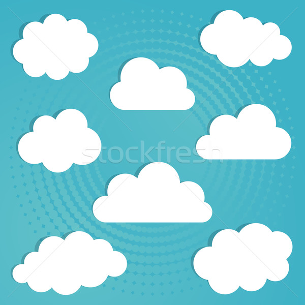 Wolken ingesteld witte Blauw internet Stockfoto © blumer1979