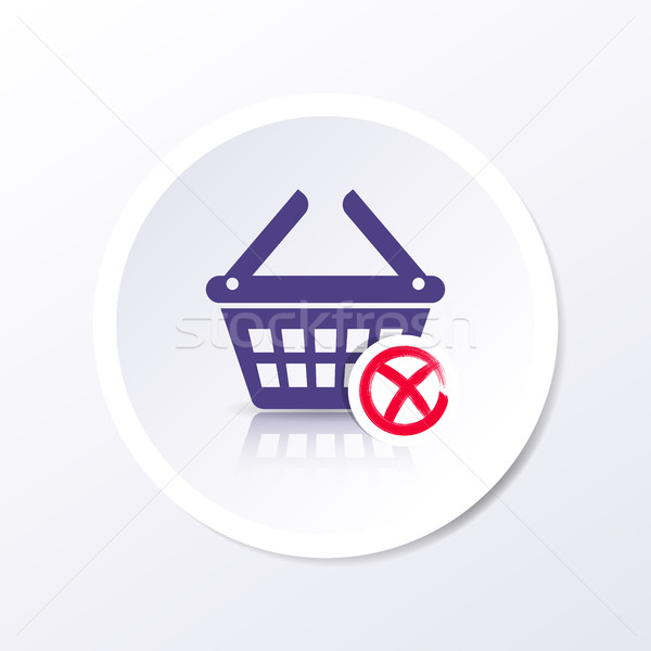 Stock photo: Vector shopping basket icon remove item