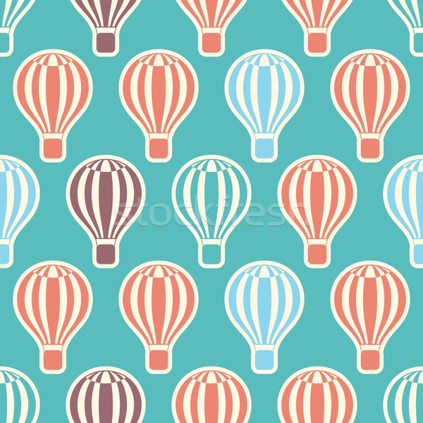 Stockfoto: Hot · lucht · ballonnen · naadloos · retro · patroon · kunst