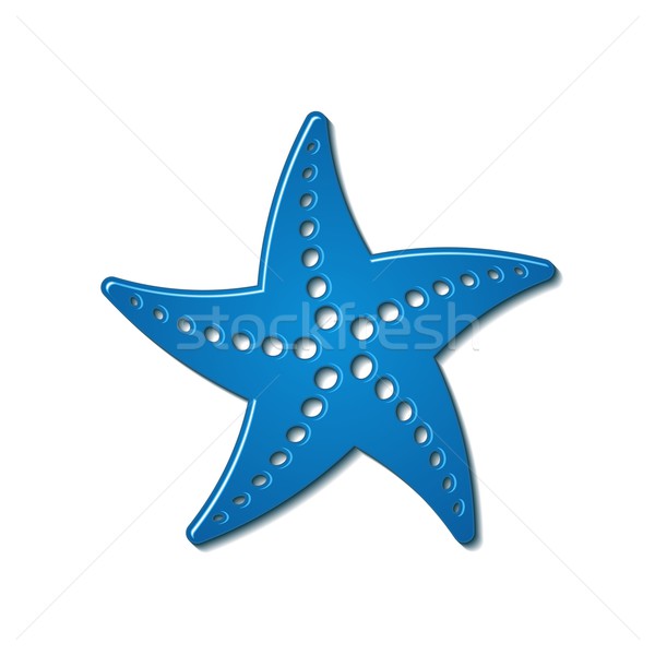 Seestern blau Vektor Symbol isoliert weiß Stock foto © blumer1979