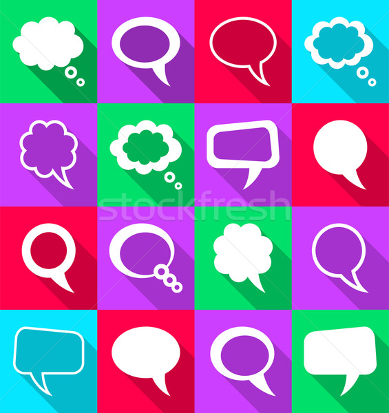 Stock photo: Vector speech and thought bubbles