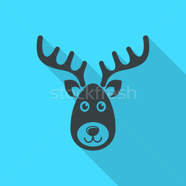 Vector reindeer face christmas icon Stock photo © blumer1979