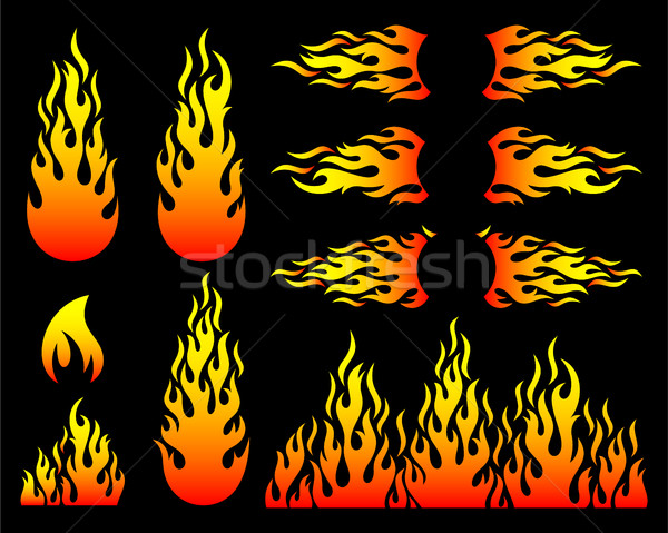 Vector fire flame design elements Stock photo © blumer1979