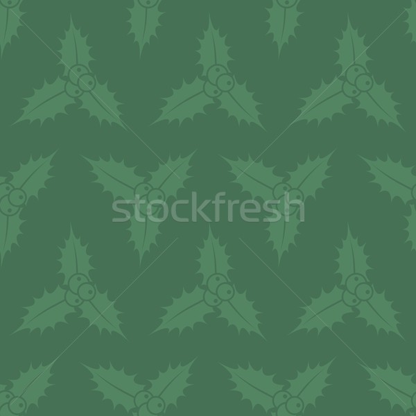 Kerst patroon naadloos groene bes plant gelukkig Stockfoto © blumer1979