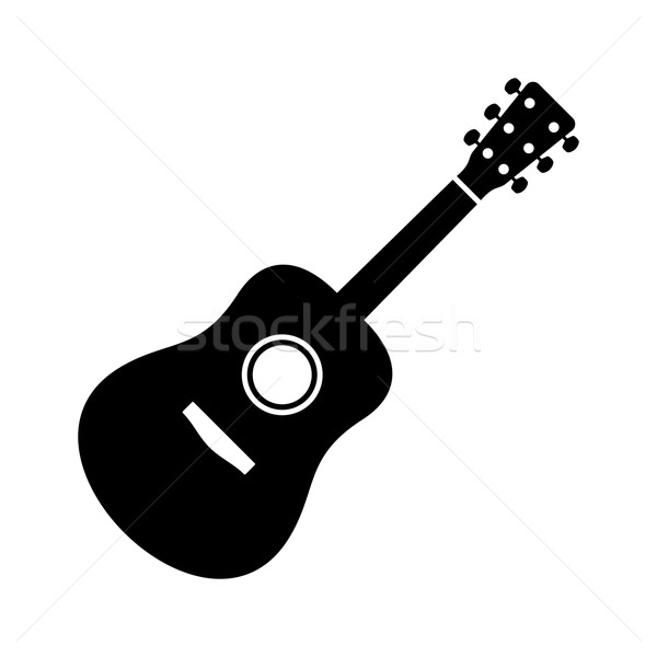 Black guitar icon Stock photo © blumer1979