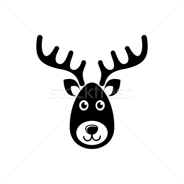 Vector reindeer face christmas icon Stock photo © blumer1979