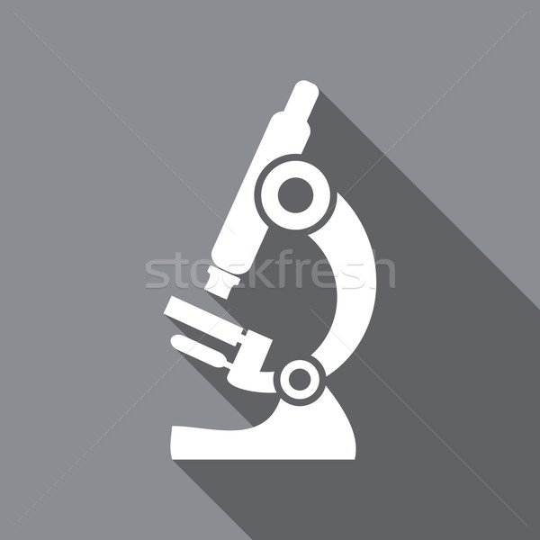 Microscoop icon witte vector grijs arts Stockfoto © blumer1979