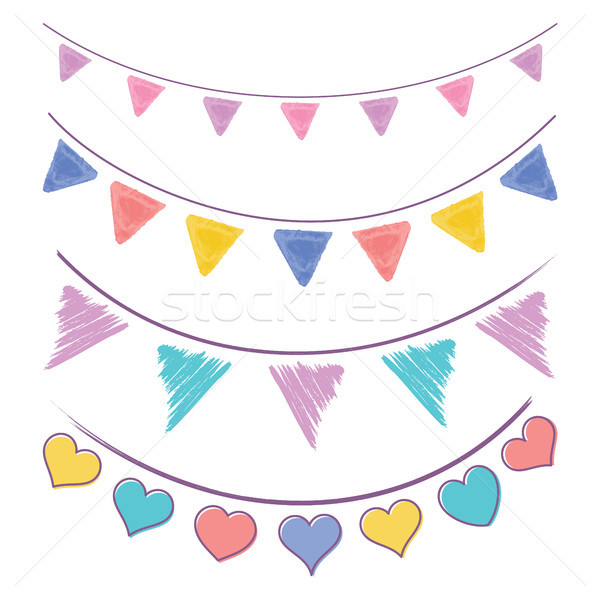 Vintage bunting flags and garlands Stock photo © blumer1979