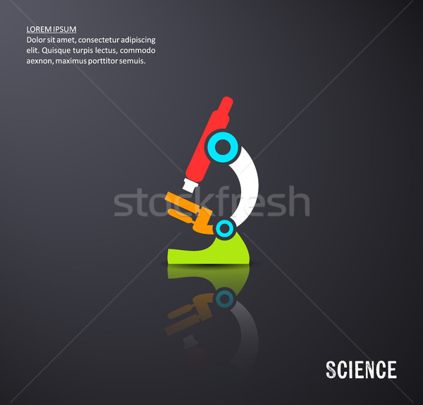 Nauki mikroskopem ikona czarny wektora szkoły Zdjęcia stock © blumer1979