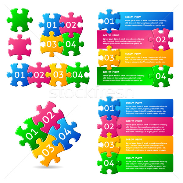Vector infographic puzzle designs collection Stock photo © blumer1979