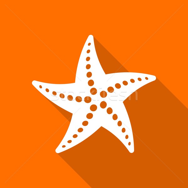 Starfish blanche orange soleil design été [[stock_photo]] © blumer1979