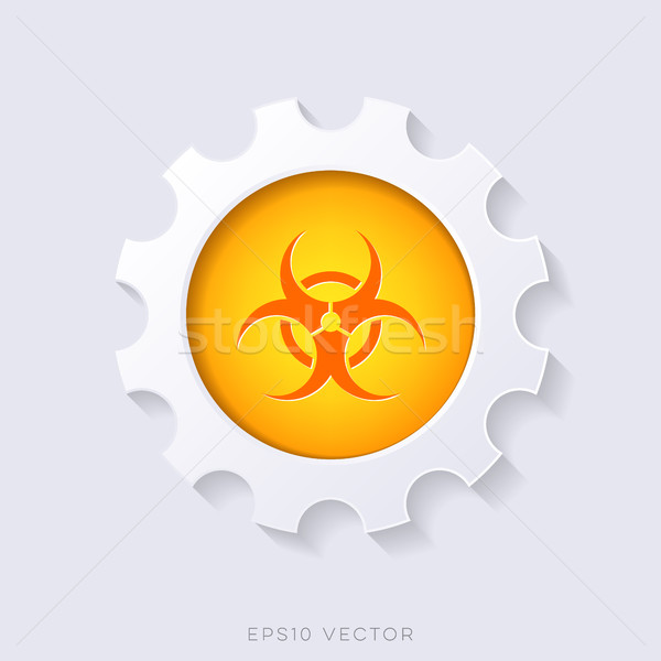 Narancs vektor bioveszély szimbólum 3D webes gomb Stock fotó © blumer1979