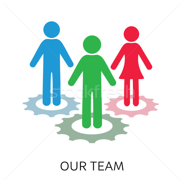 Stock photo: Vector our team icon gear wheels design