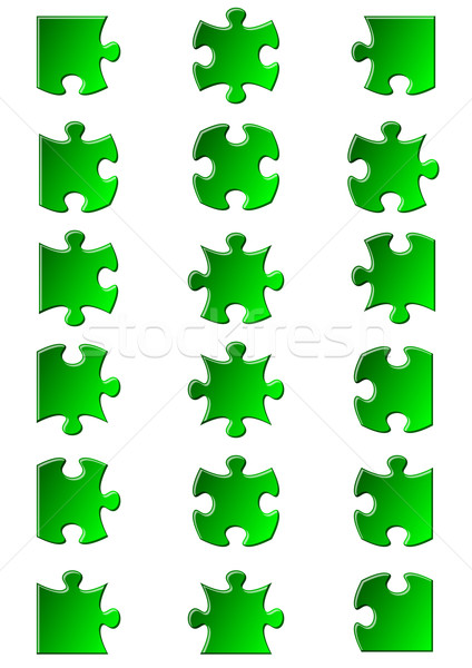 Tutti possibile forme pezzi verde Foto d'archivio © blumer1979