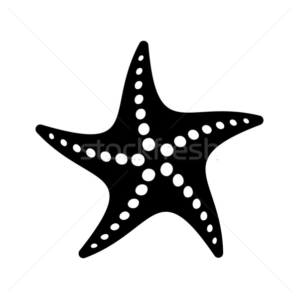 Black vector simple starfish icon Stock photo © blumer1979