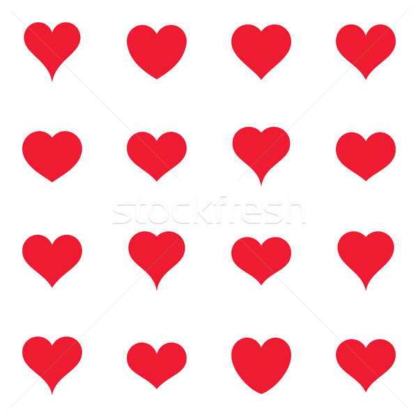 Various simple red vector heart icons Stock photo © blumer1979