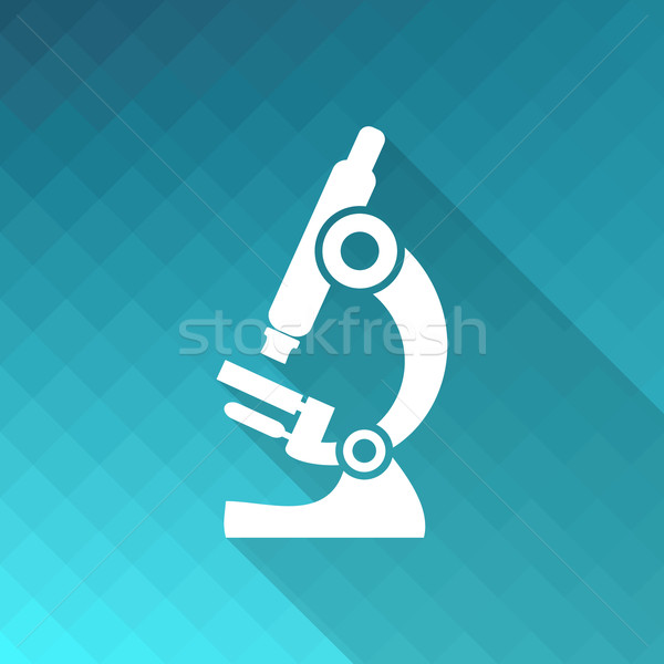 Microscoop icon witte vector Blauw mozaiek Stockfoto © blumer1979